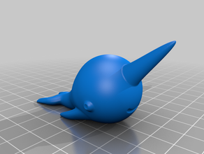 narwhal animals fish kids ocean sculpture sea swimming toy whale 3d print model - Mito3D
