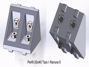 2020-2040 profile square corner escuadras 3d print model - Mito3D