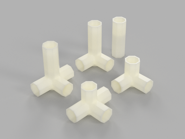 modular rack elements 16 mm tubes 3D print model - Mito3D