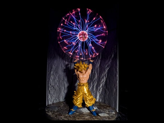 goku spirit bomb plasma lamp stand dbz diorama ball son 3D print model - Mito3D