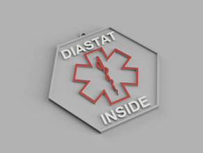 diastat inside keychain emergency medical pendant 3d print model - Mito3D