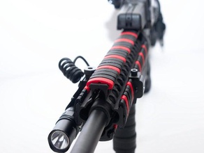 encaixe picatinny rail cobre arma desperdício quad cobertura da calha rifle 3d print model - Mito3D