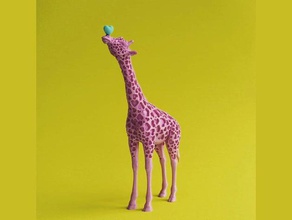 giraffa amore la fidanzata ragazza dono cuore moderna pop scultura surreale di san valentino il giorno regali 3d print model - Mito3D