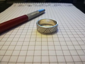 geométricas anel 2 banda a geometria jóias homem 3d print model - Mito3D