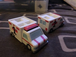 dice hospital ambulances - no supports screen numbers 3d print model - Mito3D