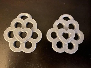 silindir delik kalp küpe 3d print model - Mito3D