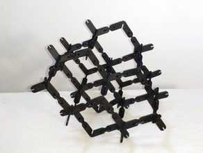 press fit tetrahedral truss geometry lattice math modular symmetry tetrahedron 3d print model - Mito3D