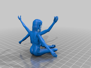 six armed female deity nude arms limbs nsfw supernatural warding 3d print model - Mito3D