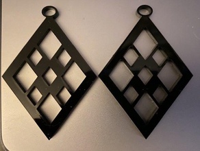 diamond shaped earrings earring lasercut lasercutter lasercutting laser cut cutter 3d print model - Mito3D