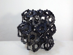 ajuste de prensa trunca octaédrico nido abeja la geometría hexagonal hexágonos matemáticas permutohedron teselación octaedro truncado 3d print model - Mito3D