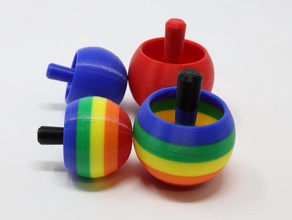 rainbow tippe top flip tippy tops 3d print model - Mito3D