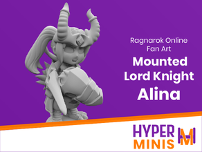 chibi'nin lord knight alina monte edilmiş anime mini minyatür dd dnd dungeons dragons ragnarok online kılıç ustası 3d print model - Mito3D