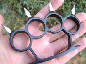 latón knuckes de pinchos nudillos bronce el puño gangster hierro los anillo picos arma 3d print model - Mito3D