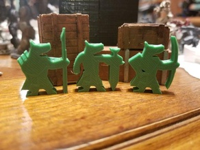 canid soldiers meeples dnd dungeons dragons game token meeple tabletop rpg tokens wolf wolves 3d print model - Mito3D