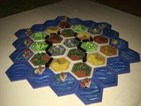 catan-style boardgame magnetic version original catan hexagon settler settlers tabletop 3d print model - Mito3D