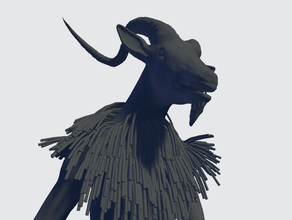bulezau bestia demonio diablo no molestar dnd miniatura fiend de cabra goatman hombre mini en monster lanza 3d print model - Mito3D