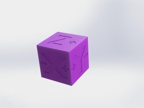 100mm default calibration test cube embossed directions 3d print model - Mito3D