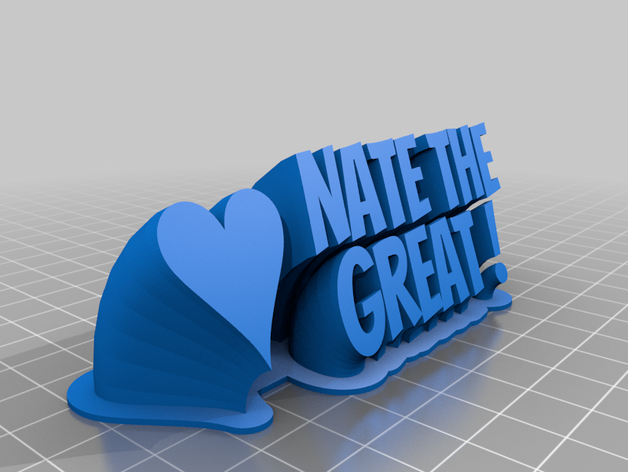 nate plaque de nom personnalisé 3D print model - Mito3D