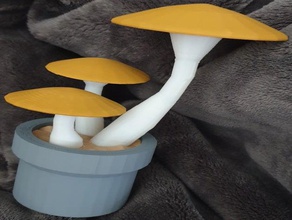 round pot champis de la lampe led les champignons champignon vase 3d print model - Mito3D
