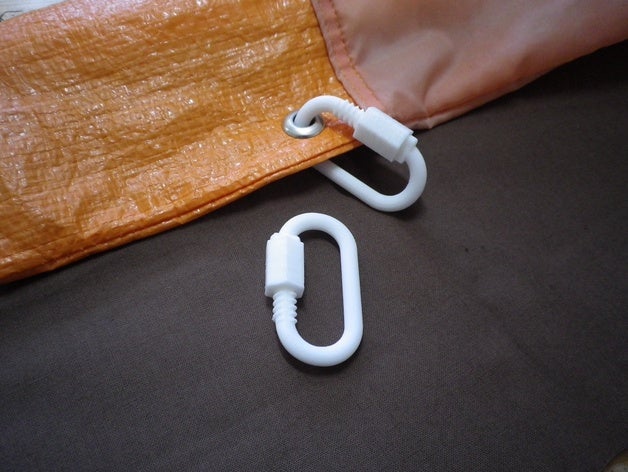 carabiner - screw lock o-shape keychain key no support 3D print model - Mito3D