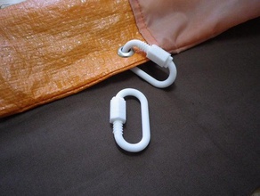 carabiner - screw lock o-shape keychain key no support 3d print model - Mito3D