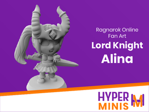 chibi'nin lord knight alina anime mini minyatür dd dnd dungeons dragons avcı paladin ragnarok online kılıç ustası 3d print model - Mito3D