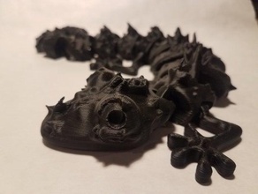 curled horned articulated lizard flexi lagarto 3d print model - Mito3D