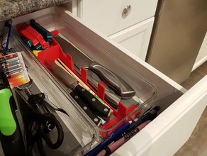 knife drawer organizer dividers kitchen utensils organiser organization 3d print model - Mito3D