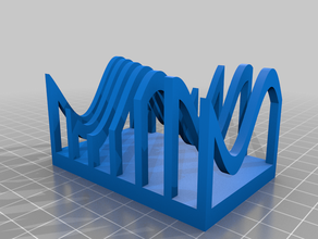 lettre rack - ondes sinusoïdales des lettres bureau de cubique organisation du fournitures outil 3d print model - Mito3D