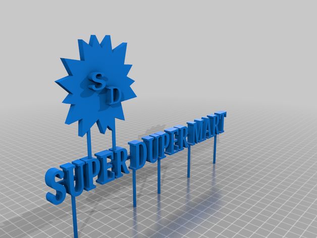 super duper mart segno fallout 4 fww post-apocalittico 3D print model - Mito3D