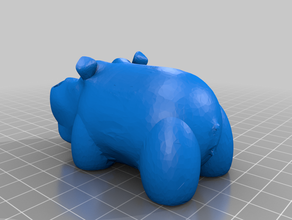 happy hippo hyppo 3d print model - Mito3D