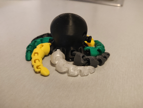 cute mini octopus - replacement tentacle no supports leg 3d print model - Mito3D
