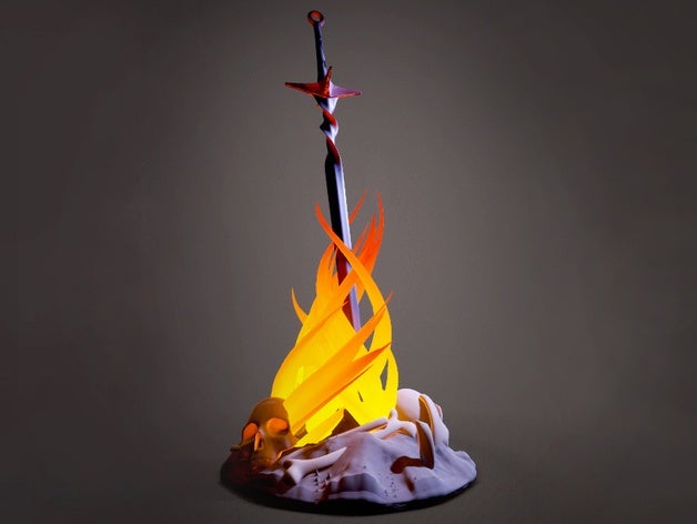 dark souls bonfire b3d blender3d blender 3d darksouls darksouls2 darksouls3 sculpture 3D print model - Mito3D