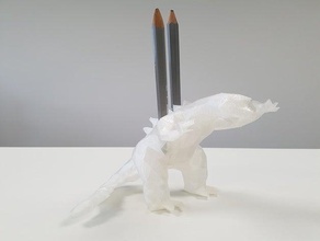düşük poli kalemlik dinozor hayvan lowpoly poly kalem tutucu sahibi 3d print model - Mito3D