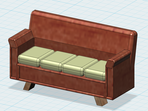123d design sofa model autodesk 3D print model - Mito3D