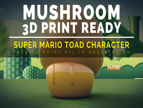 super mario toad 3dprint caractère des personnages gratuit de kart champignons modèle les prêt stl crapaud 3d print model - Mito3D