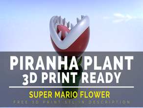 super mario flower character eating bros 3d print model - Mito3D