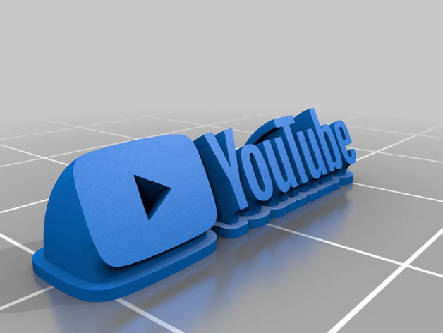 o youtube 3d logotipo do 3D print model - Mito3D