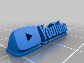 youtube logo en 3d logotipo de 3d print model - Mito3D