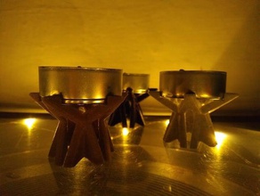 tea light star candle holder christmas decoration tealight 3d print model - Mito3D