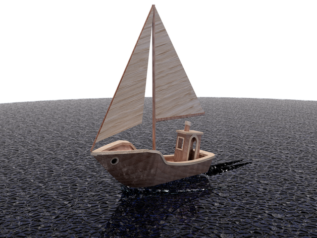 vela-benchy 3dbenchy benchy la barca a vela 3D print model - Mito3D