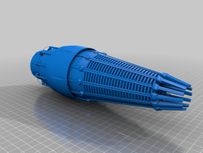 motor de foguete 3 o jet a jato nave espacial 3d print model - Mito3D