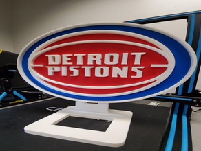 pistonlar masası duvar sanatı standı basketbol masa detroit pistons askı 3d print model - Mito3D