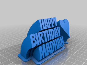 d'anniversaire personnalisé 3d print model - Mito3D