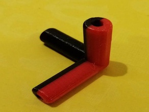 3 forma esquina con el conector de tubos 3d print model - Mito3D