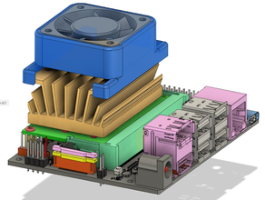 nvidia jetson conselho de desenvolvimento montagem ventilador 40mm fã arrefecimento activo resfriamento refrigeração avaliação funcionais funcional impressão dissipador calor monte nano 3d print model - Mito3D