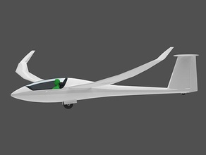 ventus 3 glider airplane sailboat sailplane schempp hirth static 3d print model - Mito3D