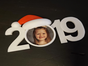 2019 navidad ornamento de la foto funcional vacaciones días festivos feliz marco imagen santa 3d print model - Mito3D