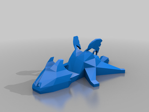 trousseau - dragon kute lowpoly 3dprintable de un clés jouet 3d print model - Mito3D