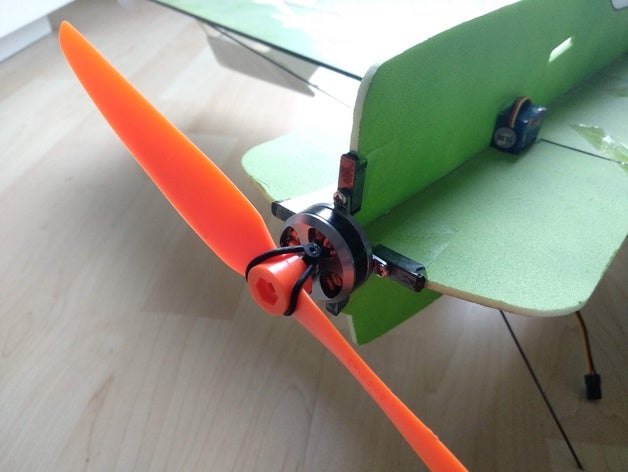 motor mount depron f3p indoor plane roxxy c27 slowflyer shockflyer 3D print model - Mito3D